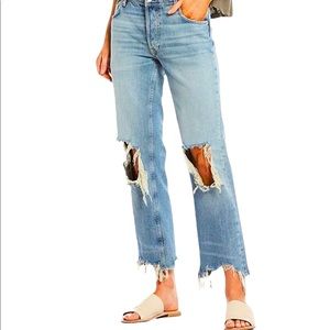 Free People Light Blue Distressed Jeans